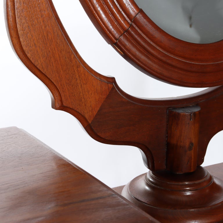 Renaissance Revival Mirrored Drop Center Walnut & Marble Dresser C1890