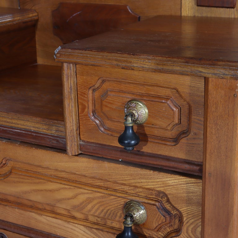 Renaissance Revival Mirrored Walnut Drop-Center Dresser C1890