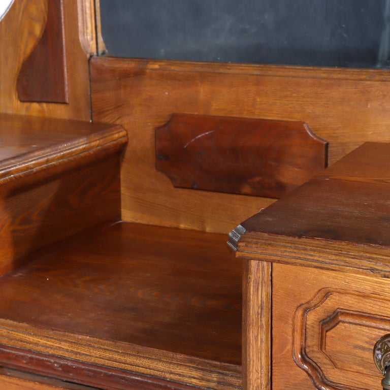 Renaissance Revival Mirrored Walnut Drop-Center Dresser C1890