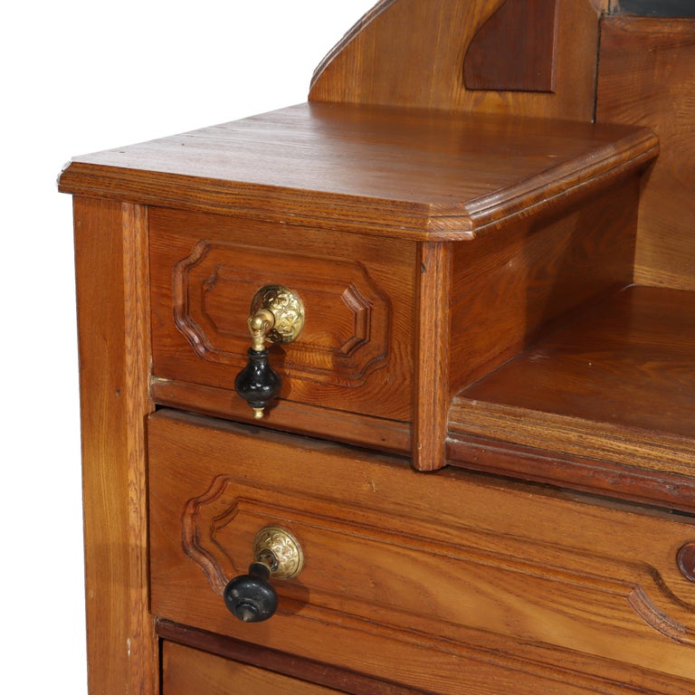 Renaissance Revival Mirrored Walnut Drop-Center Dresser C1890