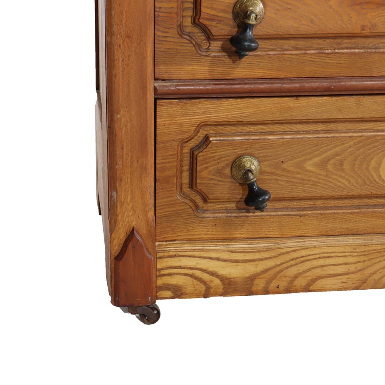 Renaissance Revival Mirrored Walnut Drop-Center Dresser C1890