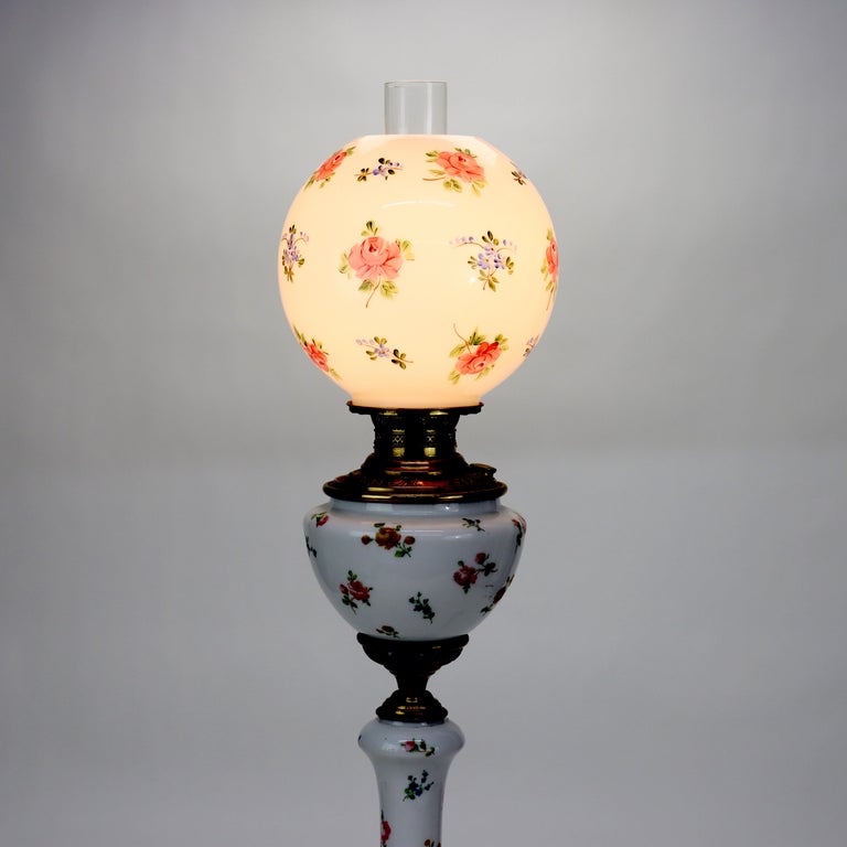 Victorian Gone with the Wind Table Lamp, Electrified, C1900