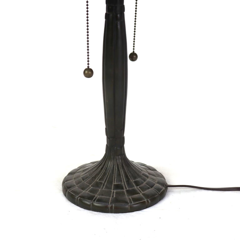 Arts & Crafts Leaded Stained Glass Table Lamp 20thC