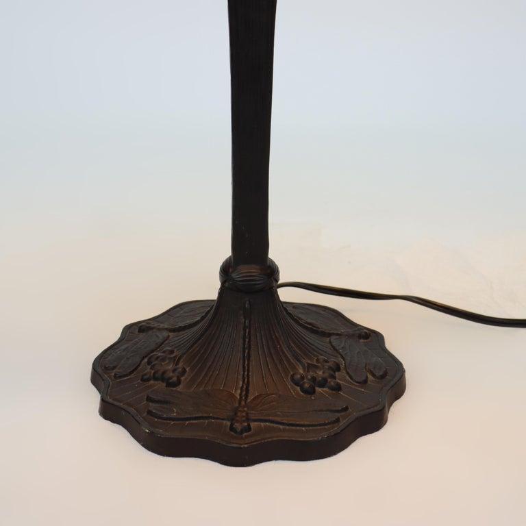 Arts & Crafts Leaded Stained Glass Table Lamp 20thC