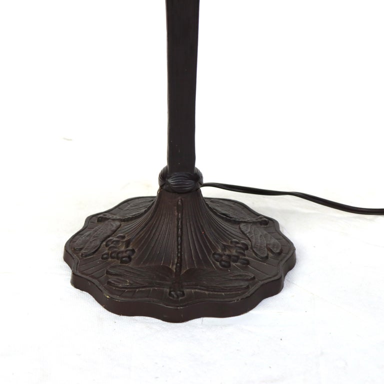 Arts & Crafts Leaded Stained Glass Table Lamp 20thC