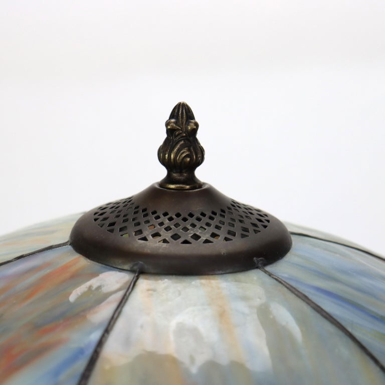 Arts & Crafts Leaded Stained Glass Table Lamp 20thC