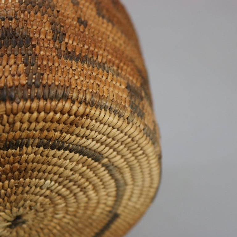 Antique Southwest Native American Indian Navajo Woven Reed Basket C1900