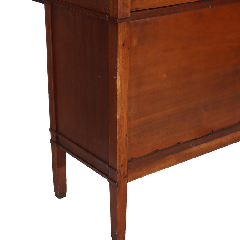 Arts & Crafts Macey Satinwood Banded Mahogany Barrister Bookcase C1920
