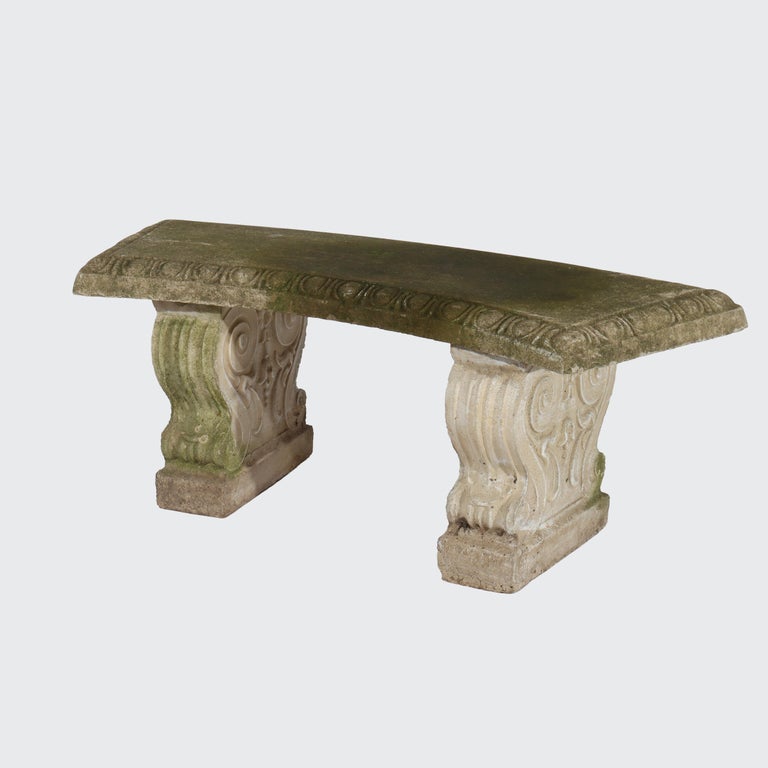 Antique Concrete Garden Bench C1920
