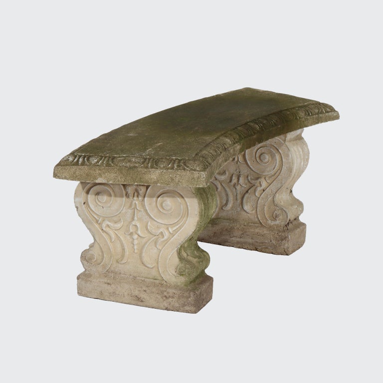 Antique Concrete Garden Bench C1920