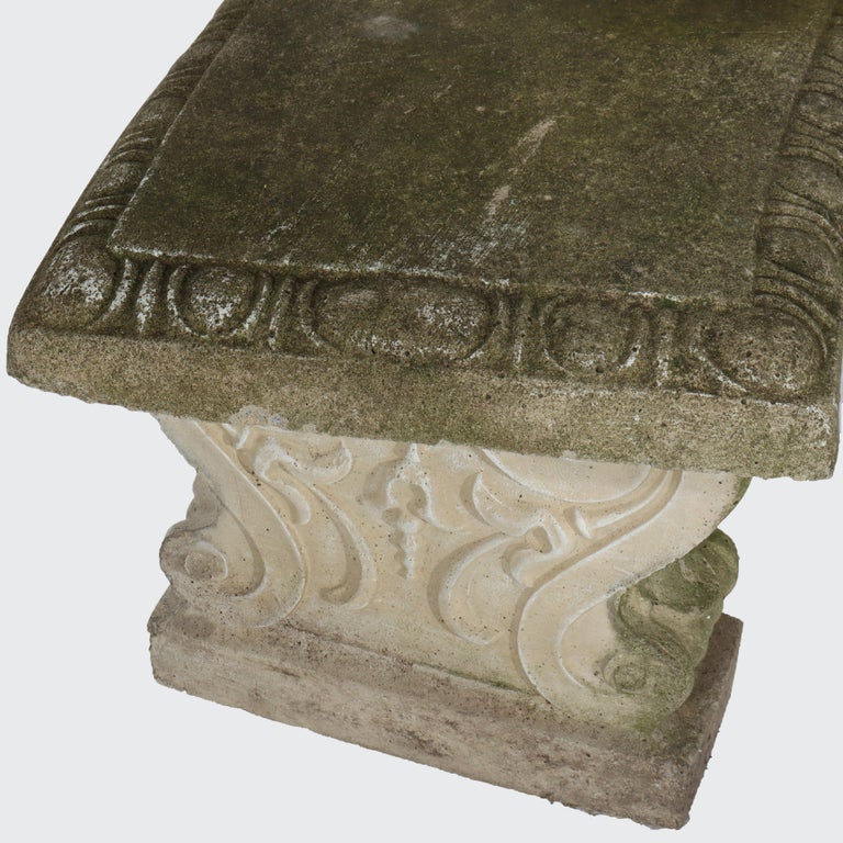 Antique Concrete Garden Bench C1920