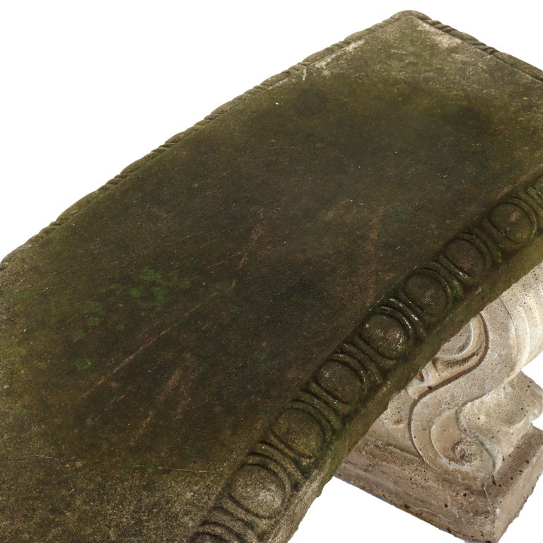 Antique Concrete Garden Bench C1920