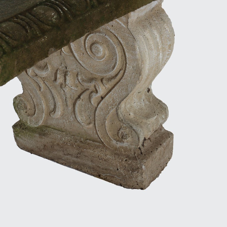 Antique Concrete Garden Bench C1920