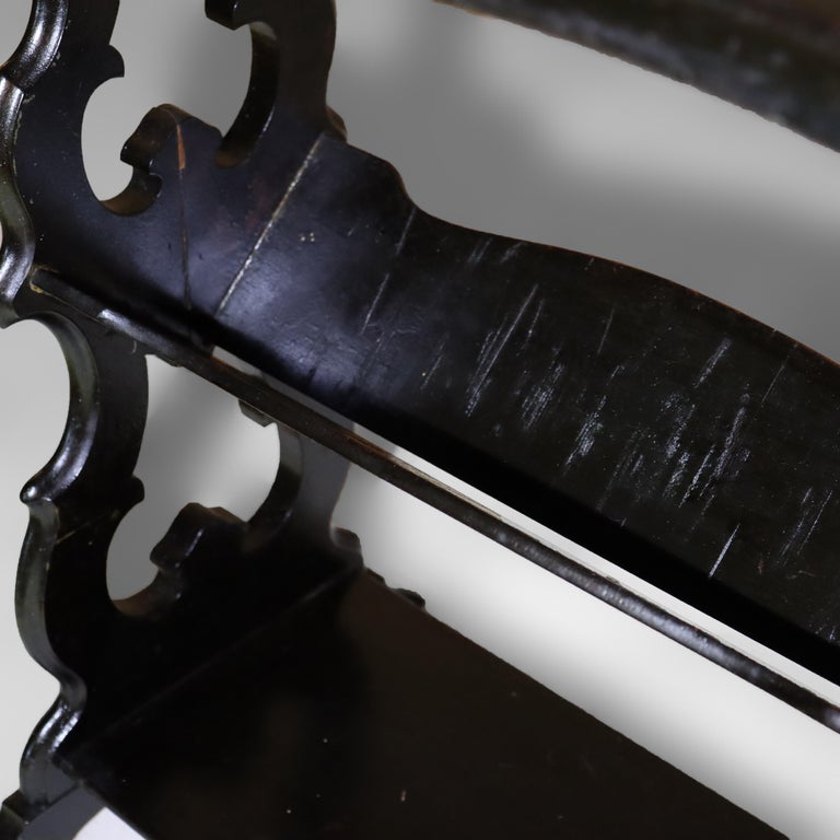 Antique Ebonized Cherry Cut Out Side Table C1900