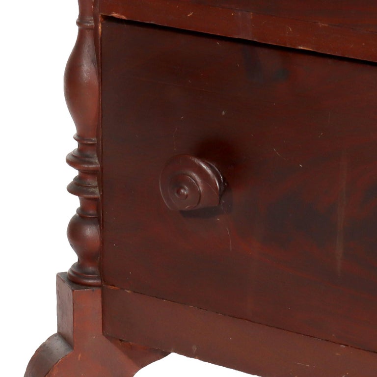 Antique Faux Flame Mahogany Painted Washstand With Backsplash & Towel Rack c1890