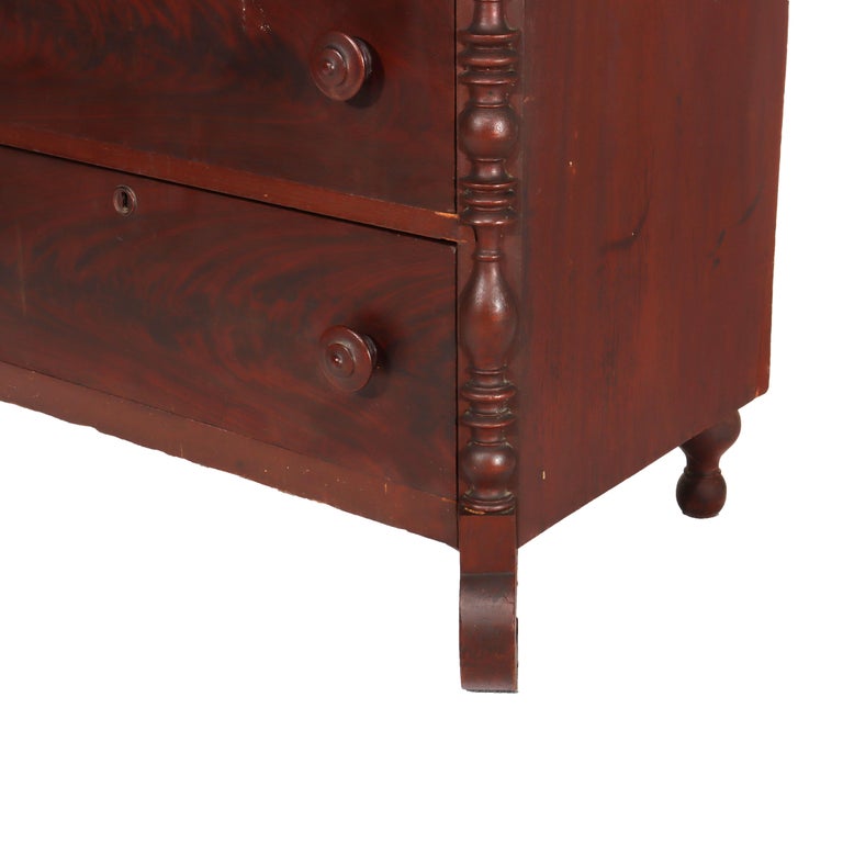 Antique Faux Flame Mahogany Painted Washstand With Backsplash & Towel Rack c1890