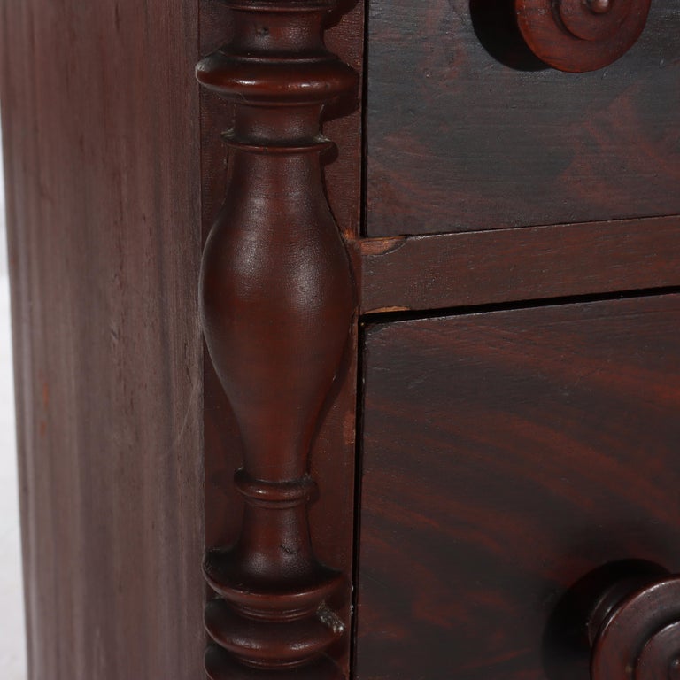 Antique Faux Flame Mahogany Painted Washstand With Backsplash & Towel Rack c1890