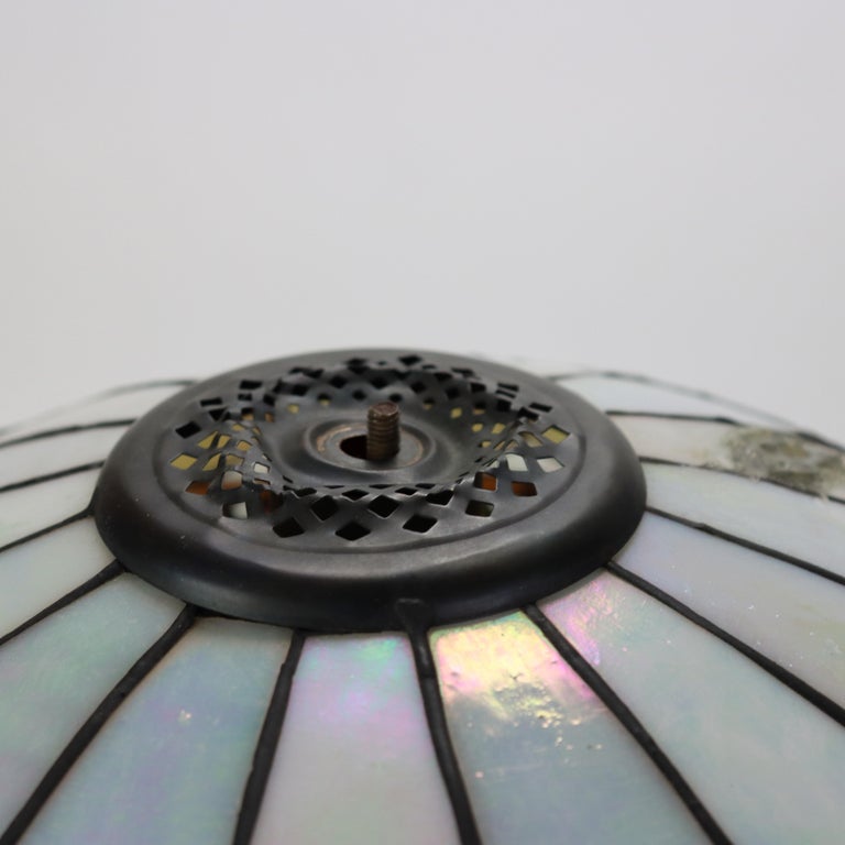 Arts & Crafts Leaded Stained Glass Table Lamp 20thC