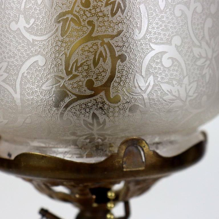 Antique Classical Three Graces Figural Gilt Table Lamp C1890