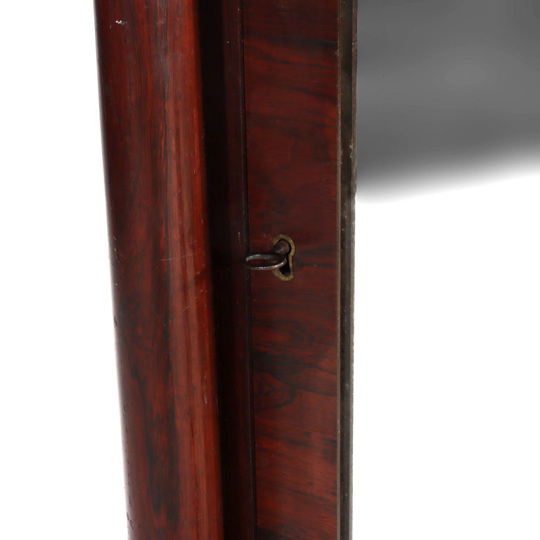Quervelle School American Empire Classical Rosewood Marble Top Music Cabinet