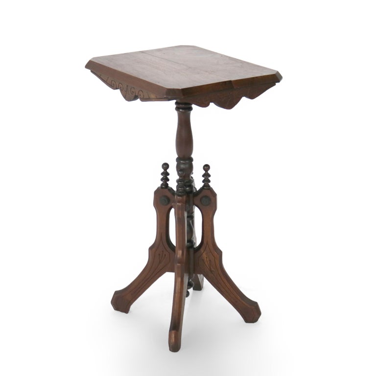 Antique Victorian Carved Mahogany Plant Stand C1890