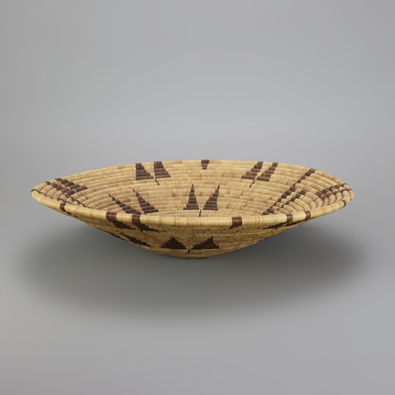Vintage Southwest Native American Woven Reed Basket 20thC