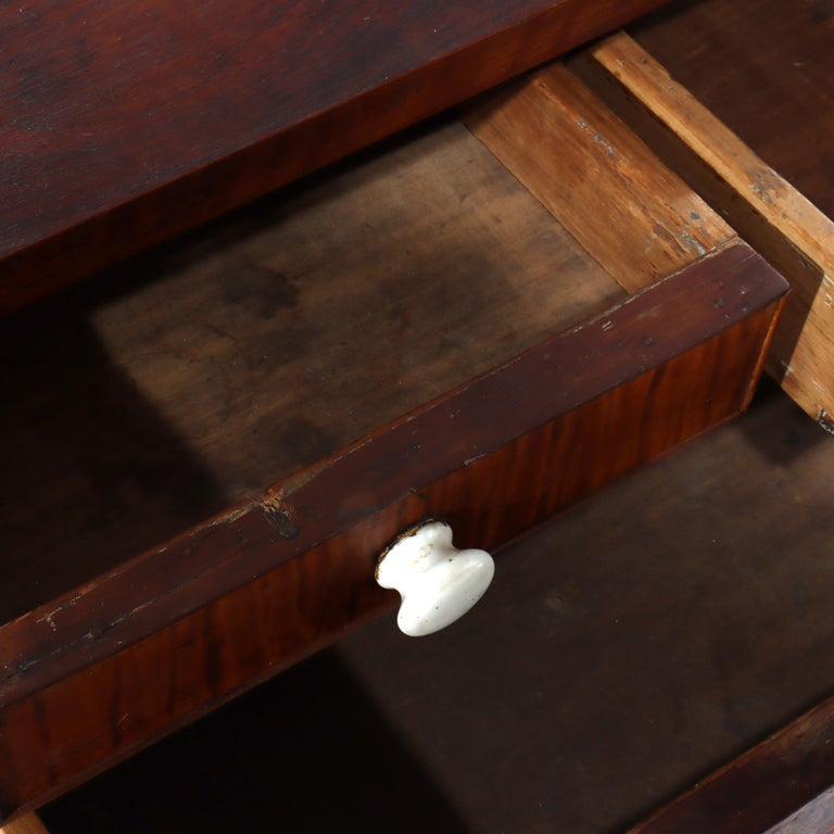 Antique Cherry & Tiger Maple 3-Drawer Small Server C1830