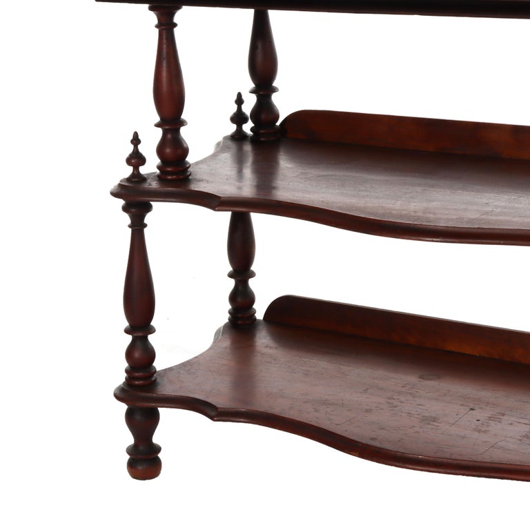 Victorian Rococo Revival Walnut Drop Front Etagere C1890