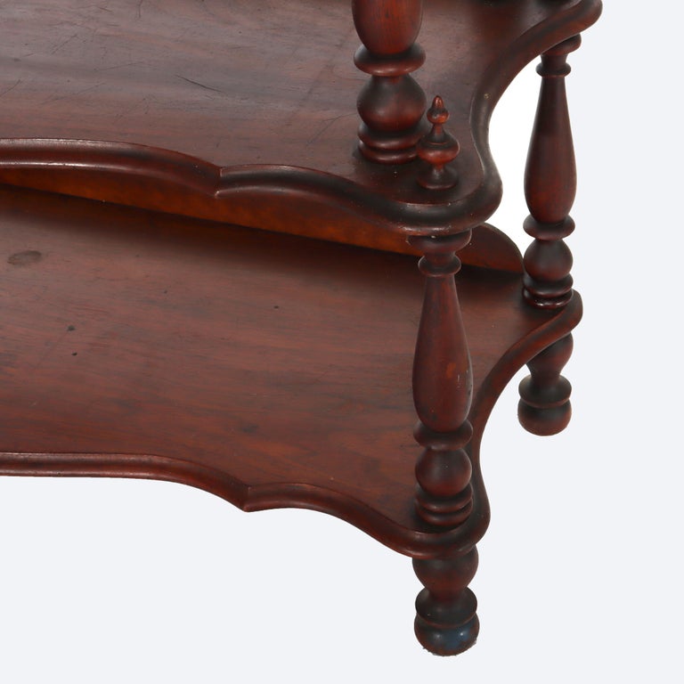 Victorian Rococo Revival Walnut Drop Front Etagere C1890