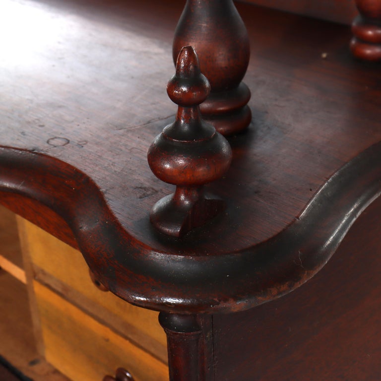 Victorian Rococo Revival Walnut Drop Front Etagere C1890