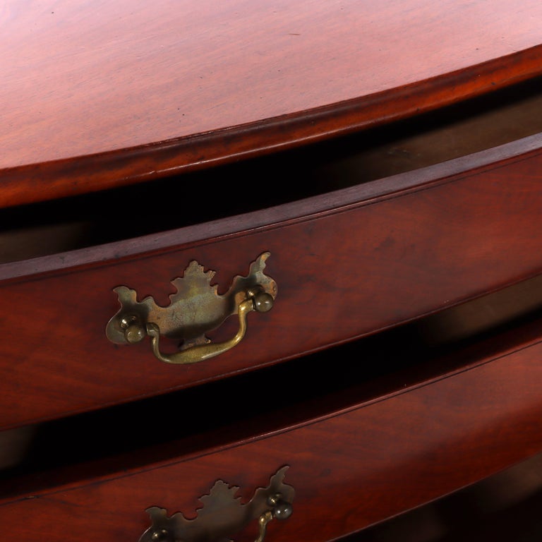 Antique Boston Chippendale Mahogany 4-Graduated Drawer Bow Front Chest c1800