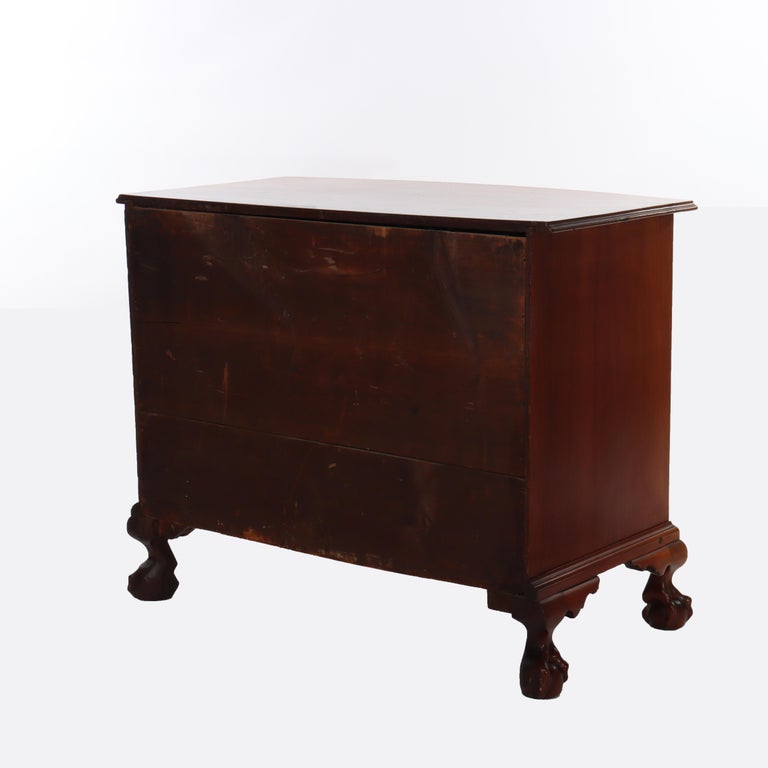 Antique Boston Chippendale Mahogany 4-Graduated Drawer Bow Front Chest c1800
