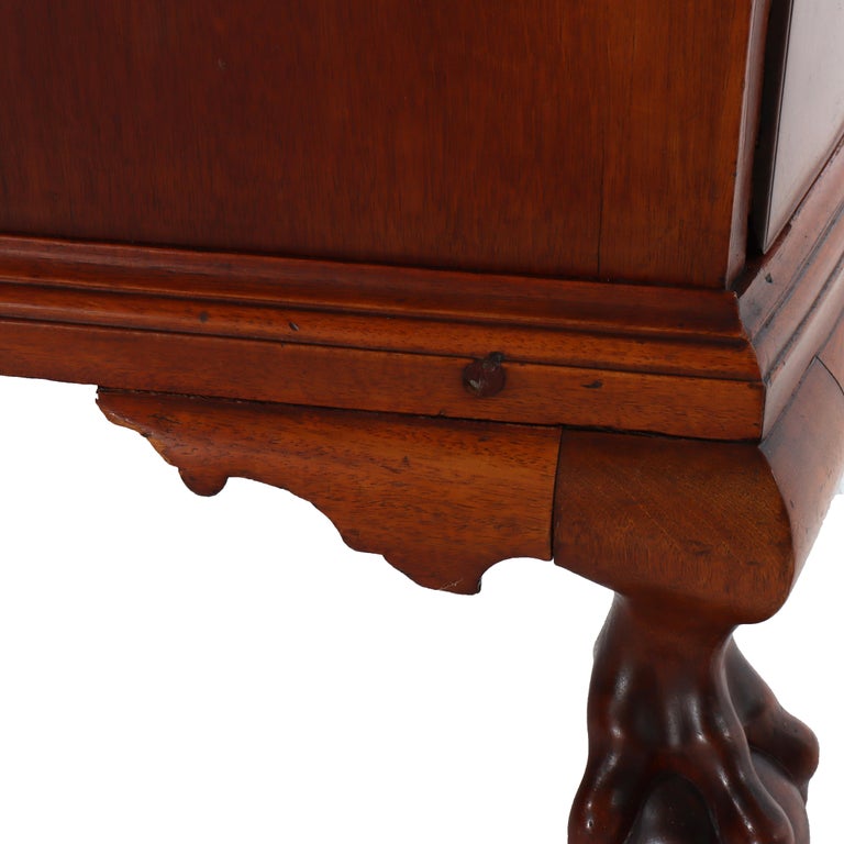 Antique Boston Chippendale Mahogany 4-Graduated Drawer Bow Front Chest c1800