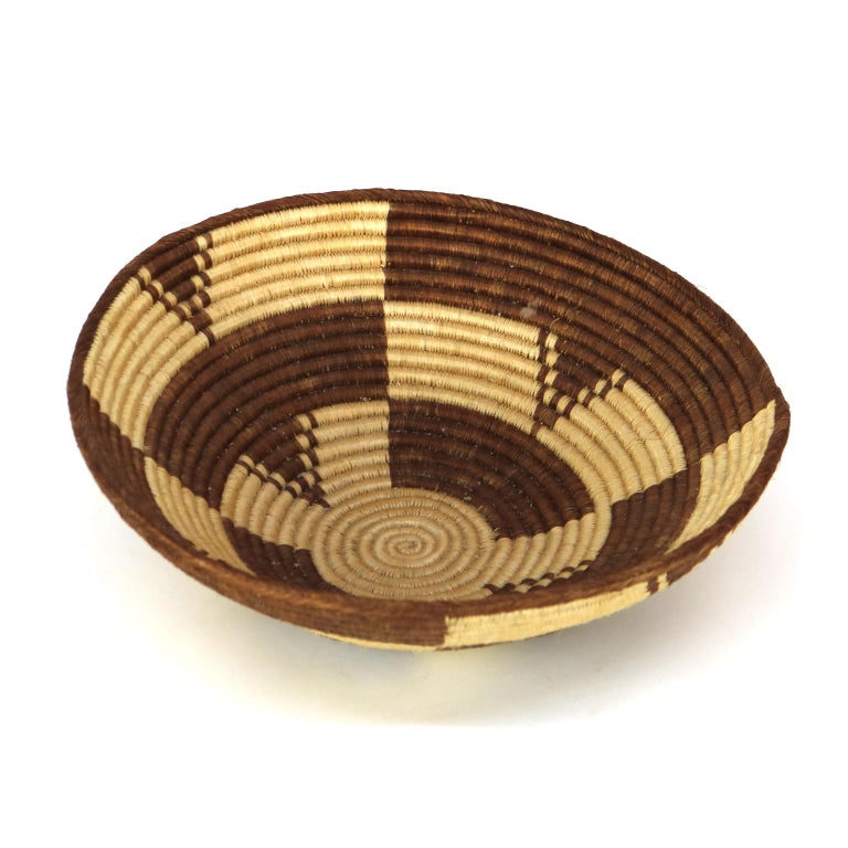 Vintage Southwest Native American Woven Reed Basket 20thC