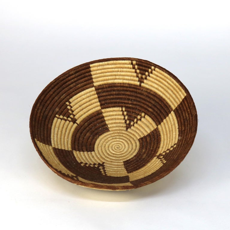 Vintage Southwest Native American Woven Reed Basket 20thC