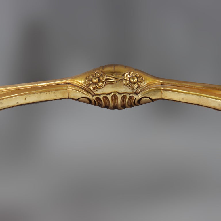 Vintage French Louis XIV Style Carved Gilt Wood Marble Top Console Table 20thC