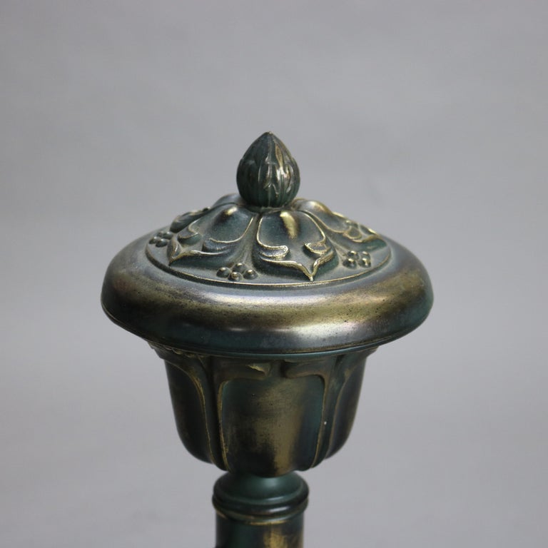 Antique Empire Period Electrified Bronze Argand Lamp C1920