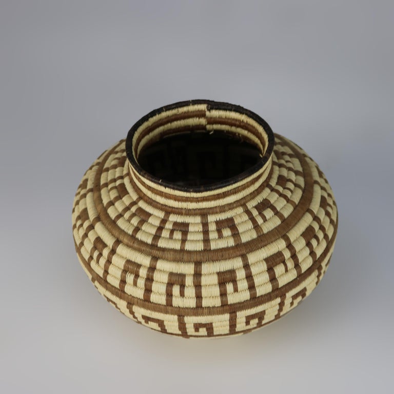Vintage Native South American Wounaan and Embera Woven Reed Basket 20thC