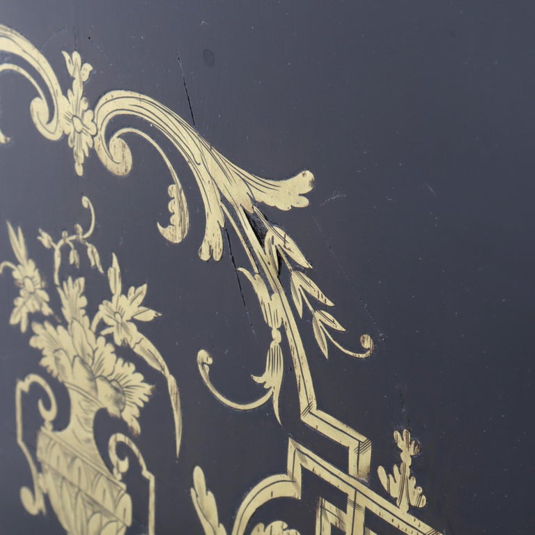 Antique French Louis XVI Style Ebonized & Gilt Bookcase With Ormolu Mounts 20thC