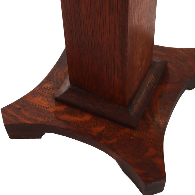Antique Stickley School Arts & Crafts Mission Oak Plant Stand c1920