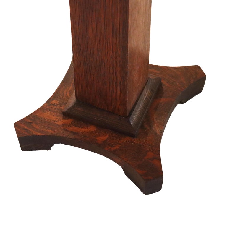 Antique Stickley School Arts & Crafts Mission Oak Plant Stand c1920