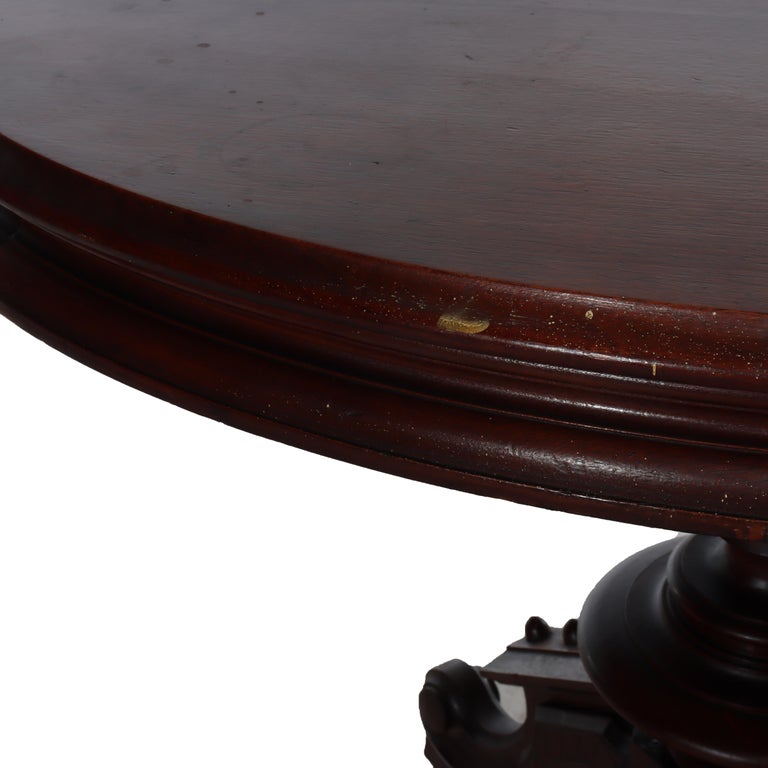 Antique Brookes Renaissance Revival Walnut Umbrella Table c1890