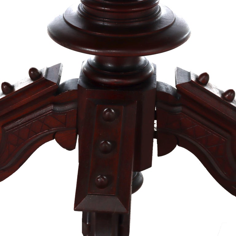 Antique Brookes Renaissance Revival Walnut Umbrella Table c1890