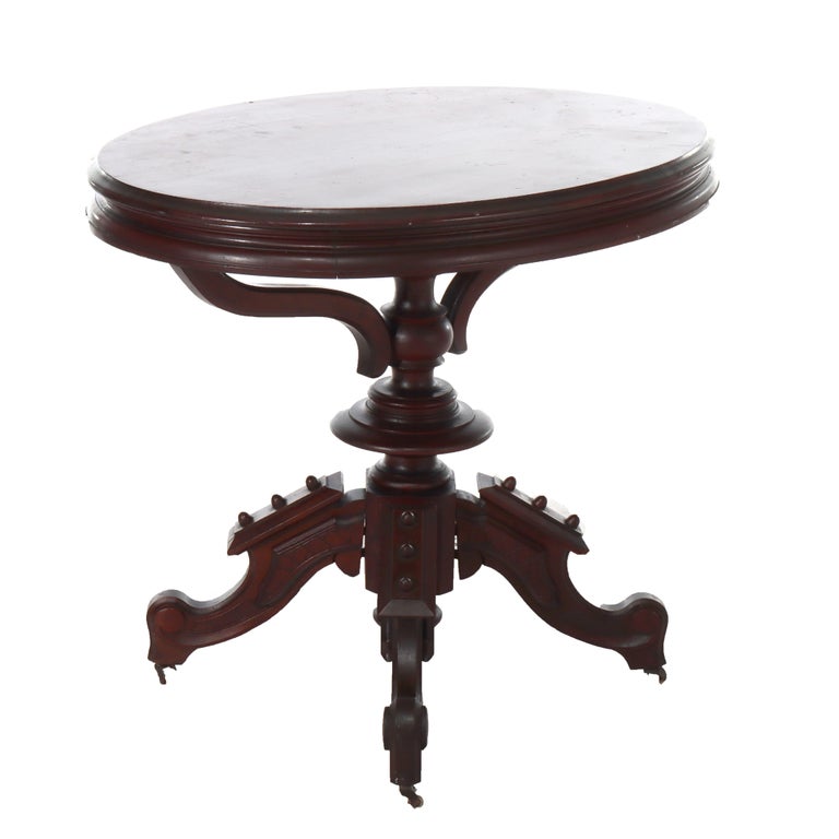 Antique Brookes Renaissance Revival Walnut Umbrella Table c1890