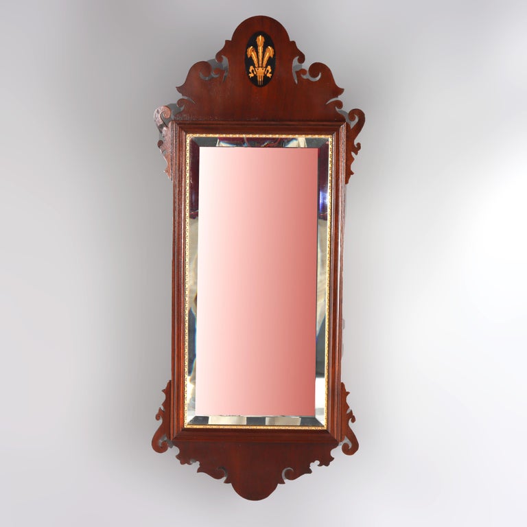 Kittinger School Federal Style Parcel Gilt Mahogany Wall Mirror 20thC