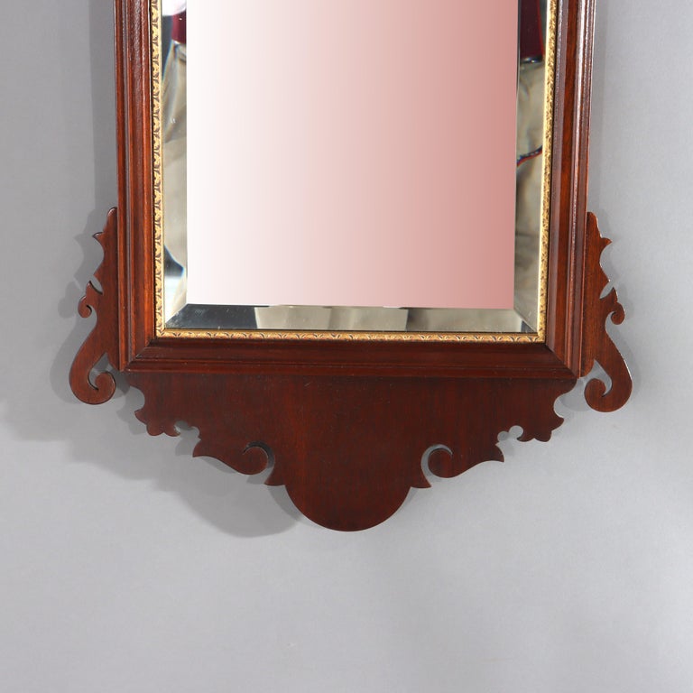 Kittinger School Federal Style Parcel Gilt Mahogany Wall Mirror 20thC