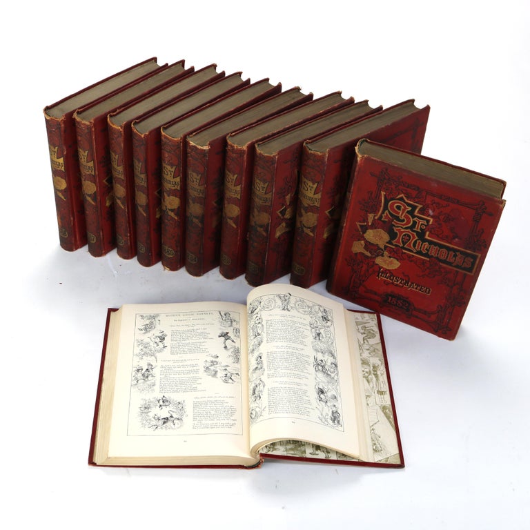 Eleven St. Nicholas Magazine Books Dated 1882-1889 19thC