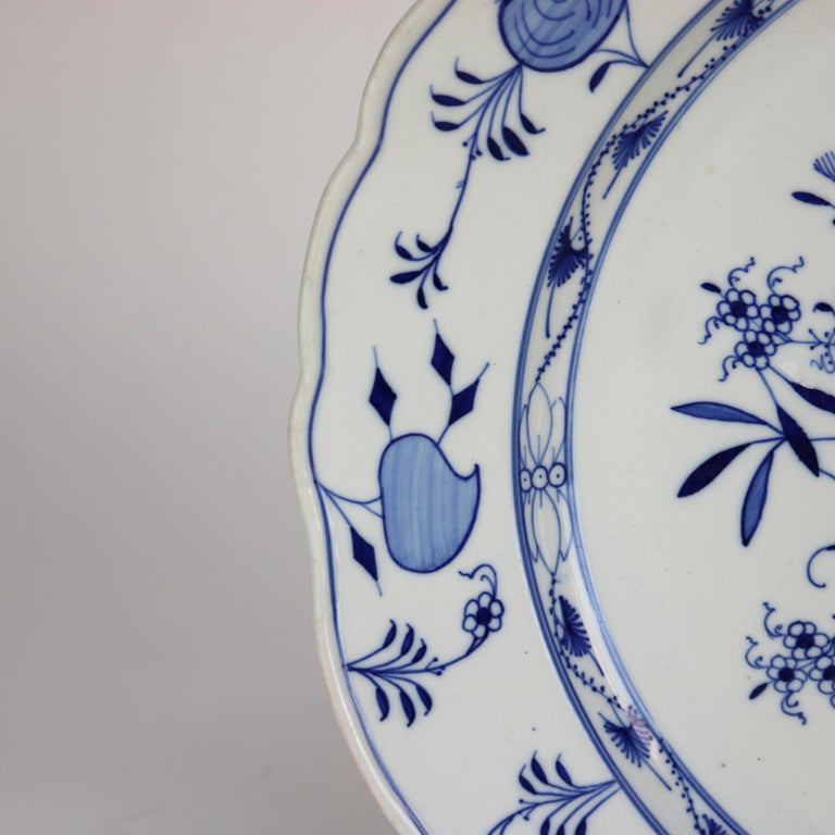 Antique Meissen Porcelain Charger with Onion Pattern C1900