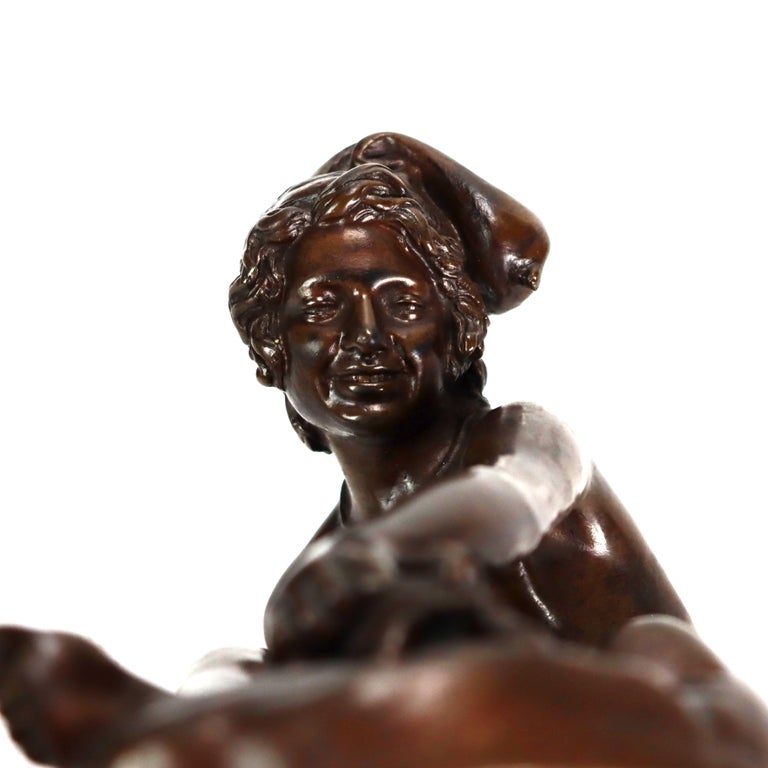 Antique French Barbedenne Fondeur Bronze Figure “Neopolitan Fisherboy” C1890