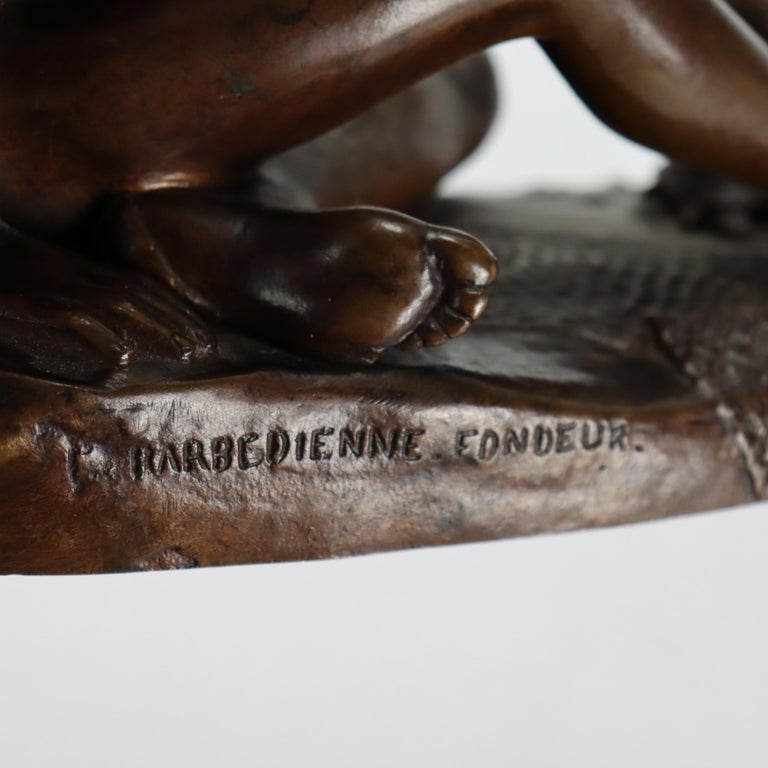Antique French Barbedenne Fondeur Bronze Figure “Neopolitan Fisherboy” C1890